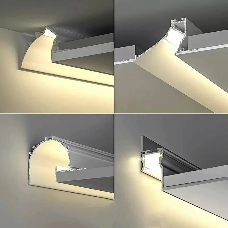 Afralia™ Top Corner LED Aluminum Profile for Ceiling Recessed Lighting