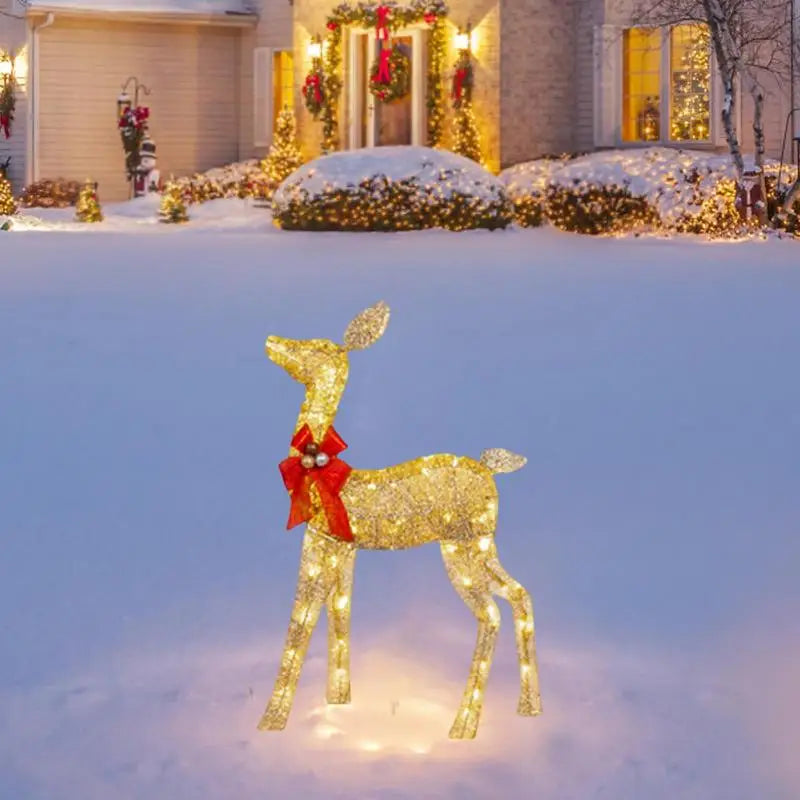 Afralia™ Christmas Reindeer Elk LED Light Outdoor Decor Sculpture