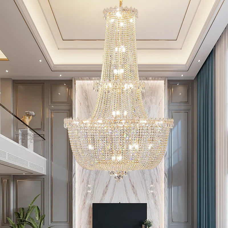 Afralia™ Crystal Duplex Chandelier: New Light Luxury Modern Design for Living Room & Hall