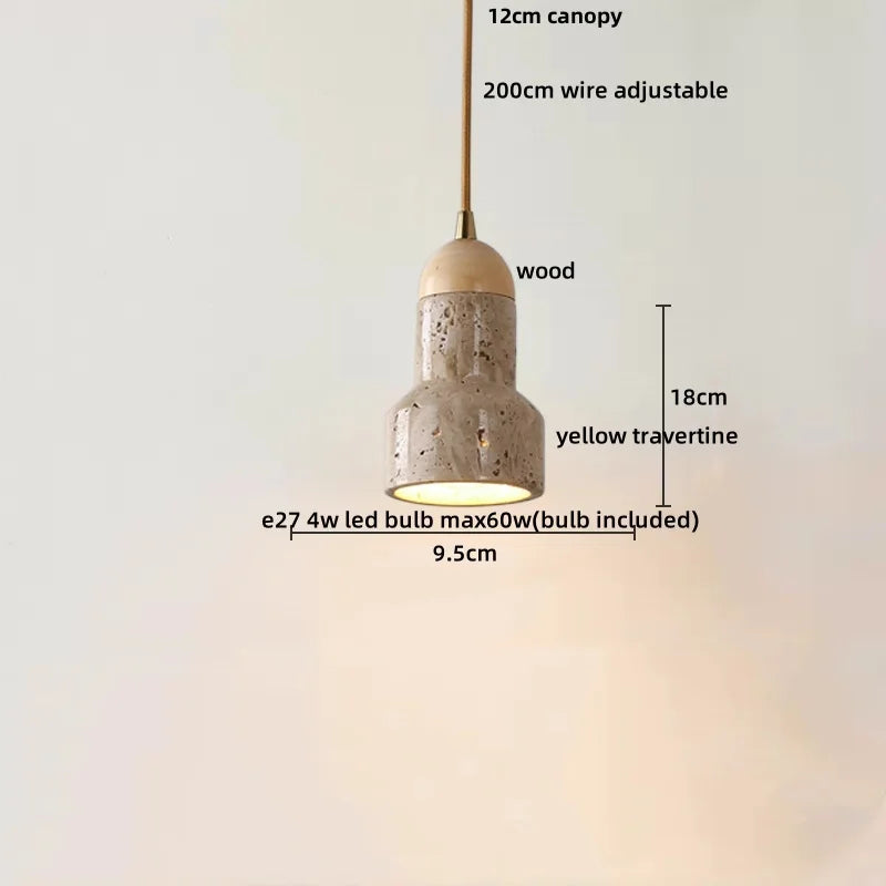 Afralia™ Stone Cave Yellow LED Pendant Lights for Home Decor and Wabi Sabi Style