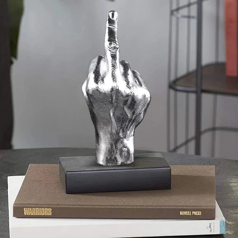 Afralia™ Middle Finger Resin Desktop Ornament Home Decor Figurine