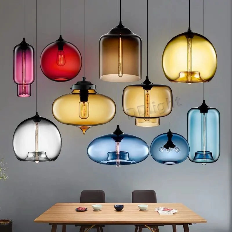 Afralia™ Glass Pendant Chandelier, Modern for Living Dining Room, Kitchen, Bedroom Lighting