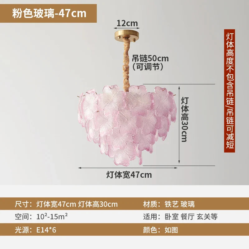 Afralia™ Crystal Glass Flower Chandelier - Modern French Style for Living Room, Bedroom, Dining Room