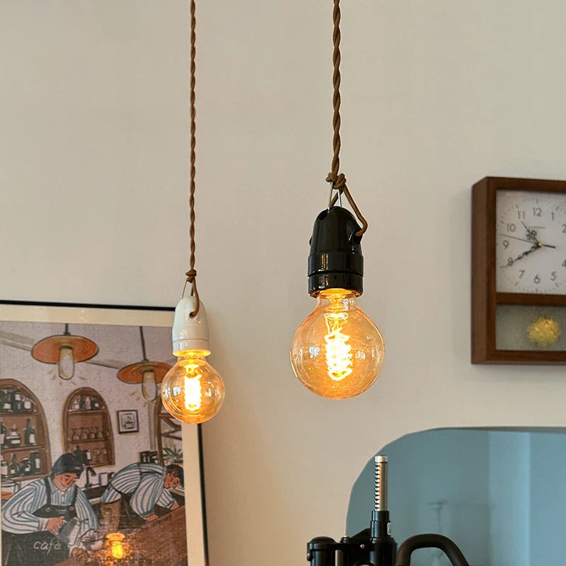 Afralia™ Ceramic LED Pendant Light: Vintage Japanese Style Single Lamp for Home Decor