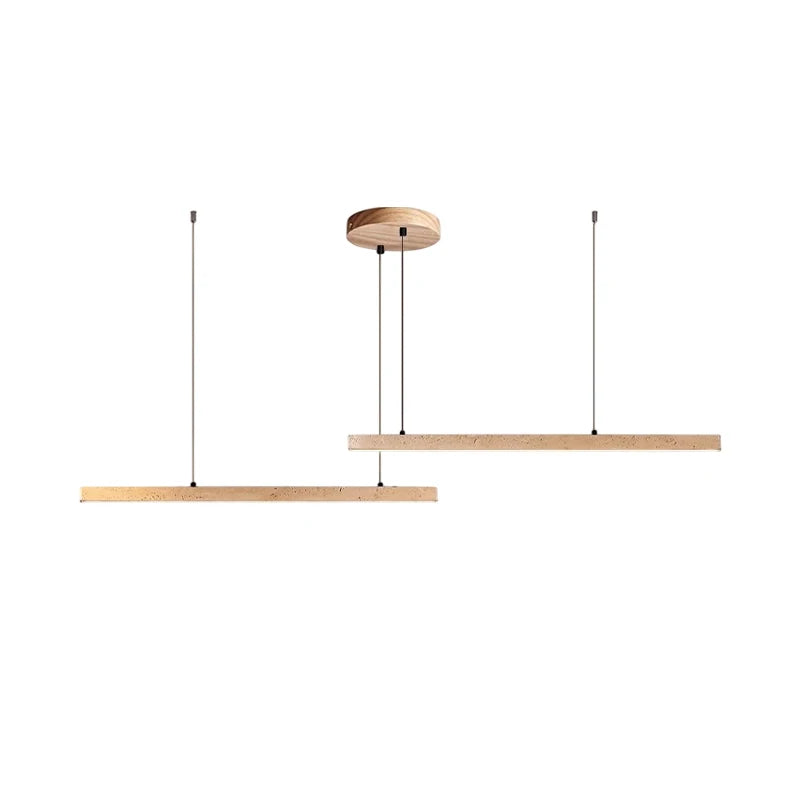 Afralia™ LED Natural Stone Round Linear Chandelier - Dimmable, Ceiling Hanging Lamps
