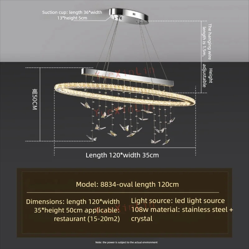 Afralia™ Butterfly Crystal Pendant Chandelier: Modern Luxury for Living, Dining, Bedroom, and Bar