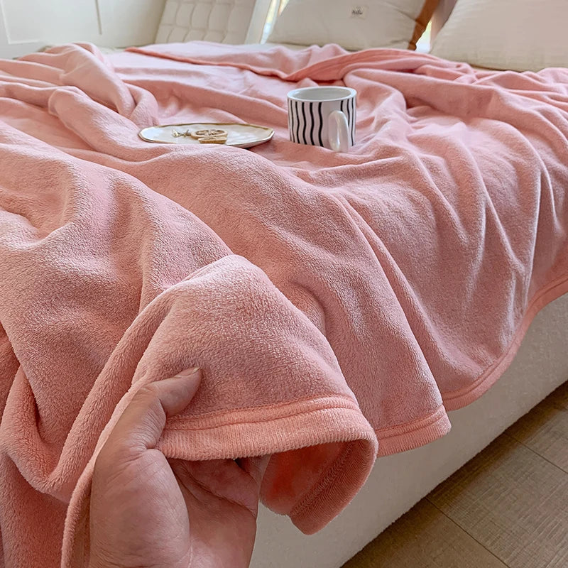 Afralia™ Coral Velvet Summer Blanket: Extra Soft, Skin-friendly, Machine Washable