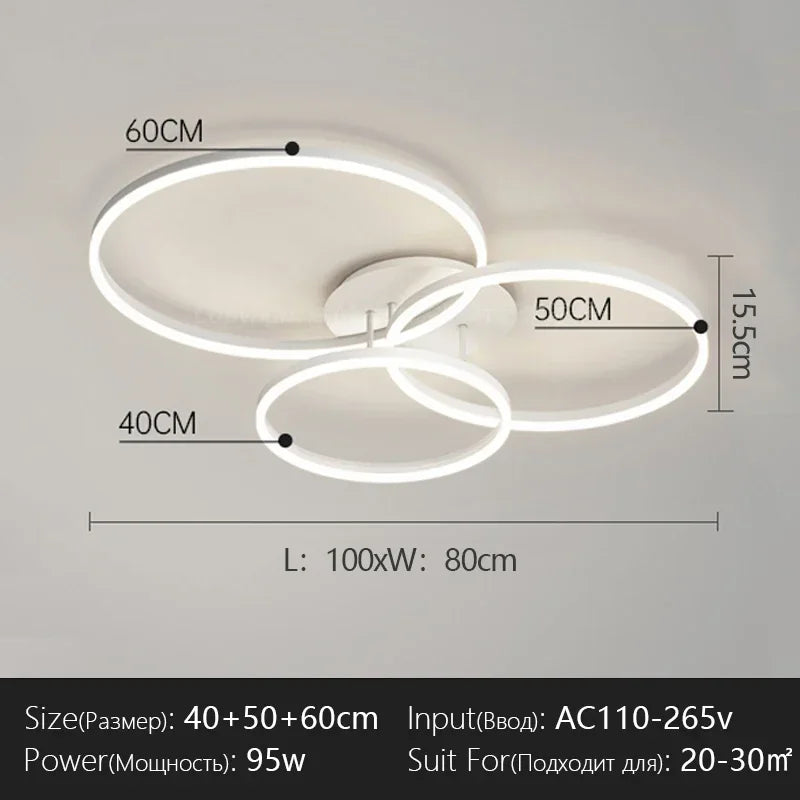 Afralia™ LED Chandelier Modern Style Ceiling Lamp Bedroom Dining Room Light