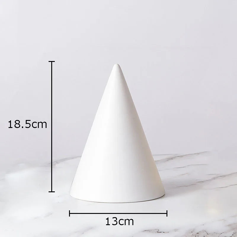 Afralia™ Cube Round Statue Decor Ceramic Ornament Sculpture Artwork for Desk & Room