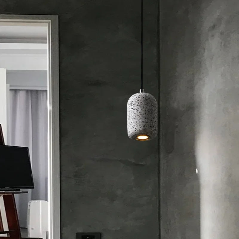 Afralia™ Stone Cement Pendant Lamp: Nordic Industrial Style LED Lighting for Restaurant, Bar, Bedroom