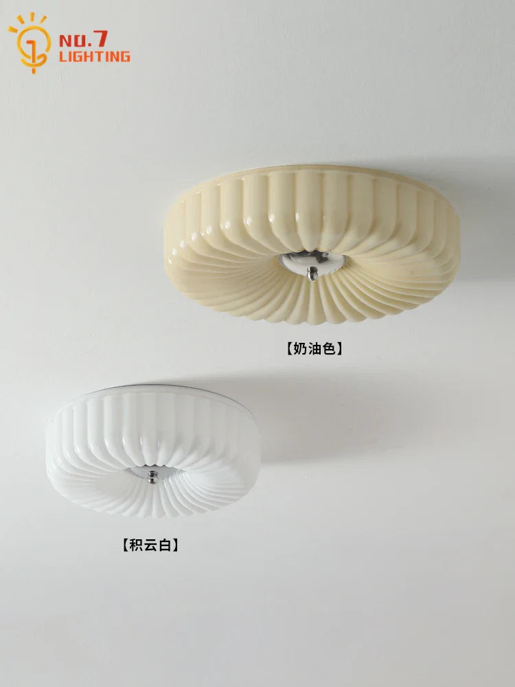 Afralia™ Cream Glass Wind Ceiling Light Vintage Design Medieval Hanging Lamp