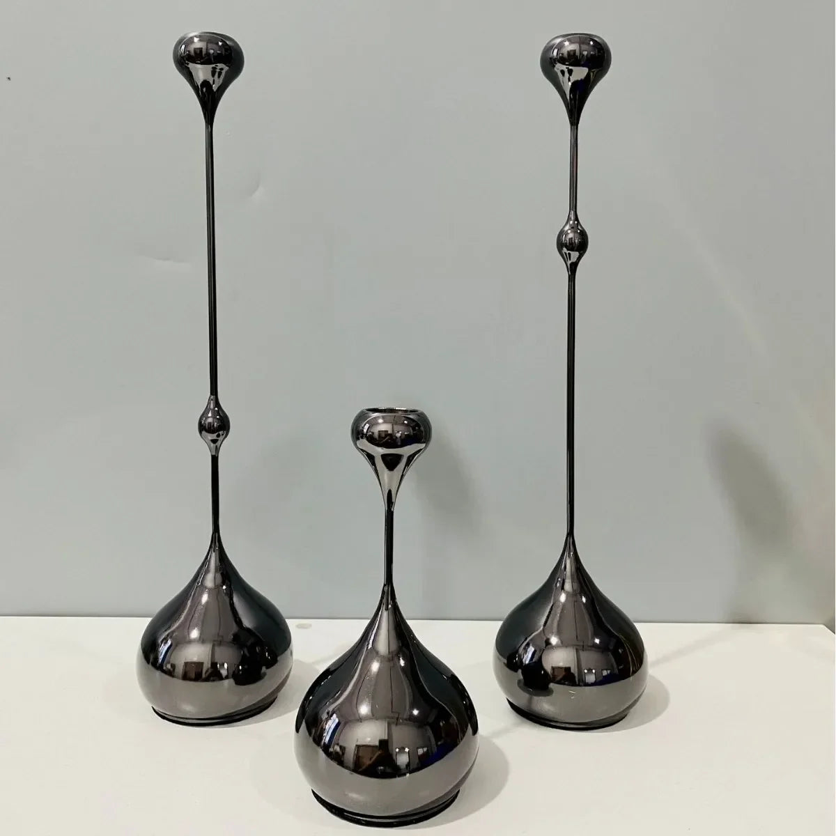 Afralia™ Gold Geometric Water Drop Candlestick Holder Desktop Storage Wedding Centerpieces