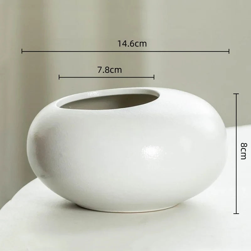 Afralia™ Pebble Flowerpot Geometry Plant Vase Succulent Basin – Balcony Decor Plant Accessories