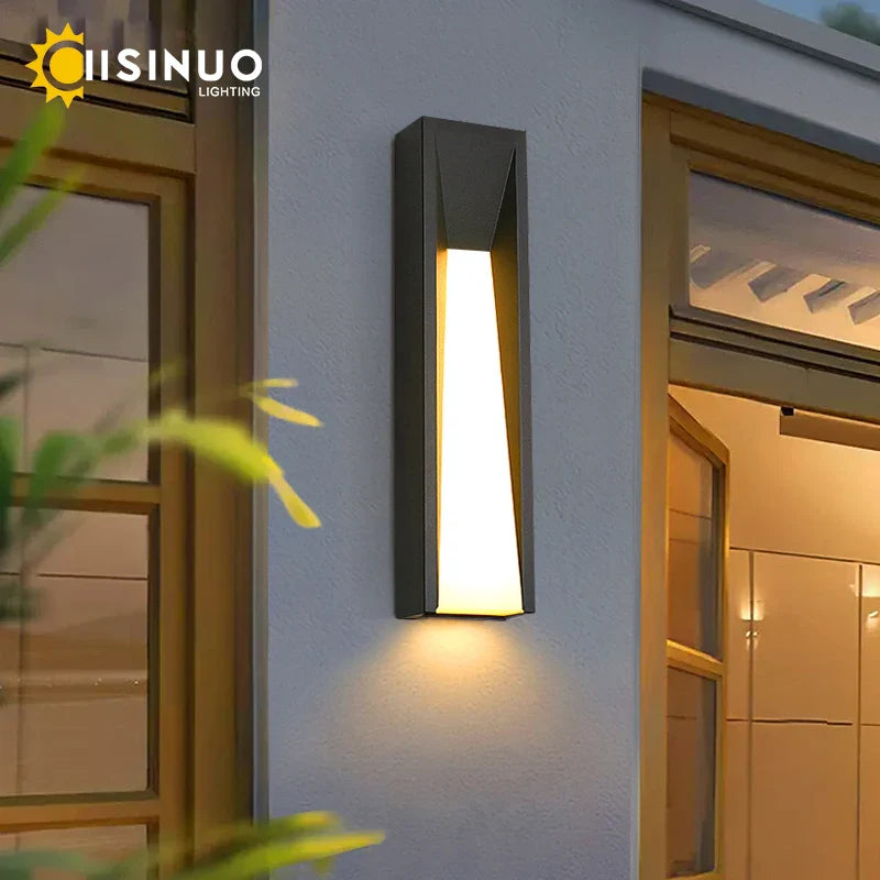 Afralia™ LED Black Outdoor Wall Lamp for Patio Entryway and Garden Lighting