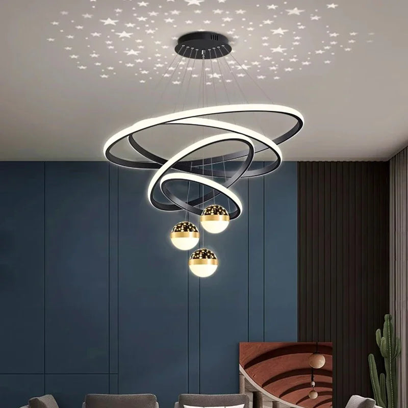 Afralia™ Nordic Dining Pendant Lamp for Living Room Ceiling Chandelier Lighting