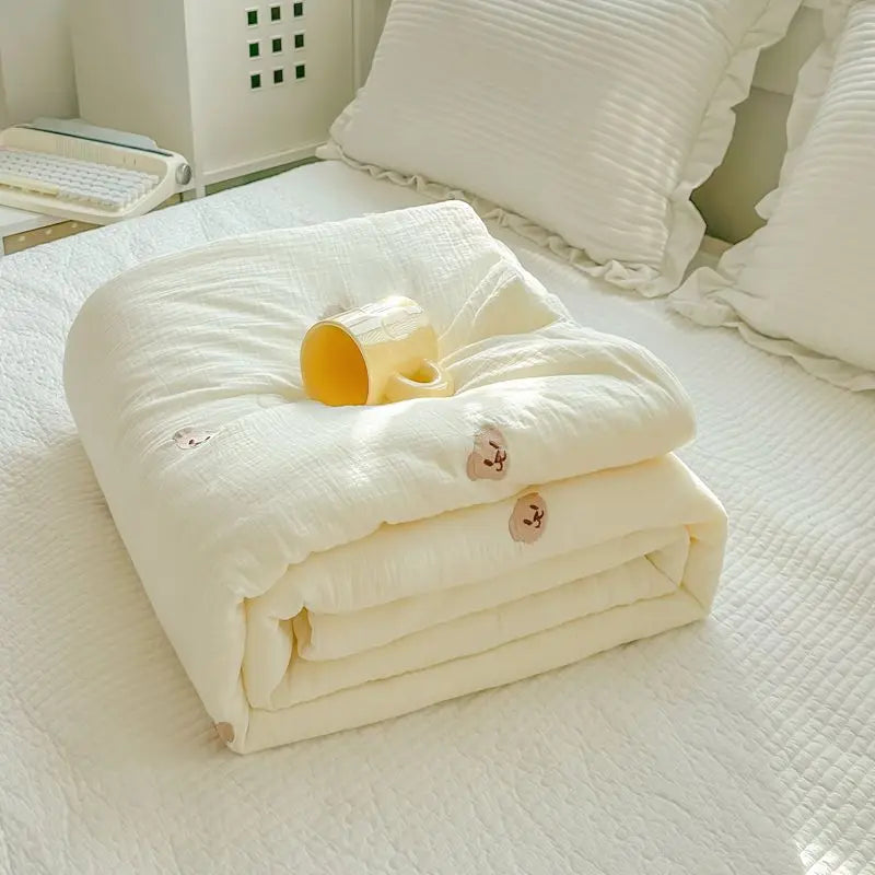 Afralia™ Summer Comforter: Soft Double Layer Lightweight Blanket for Children and Adults