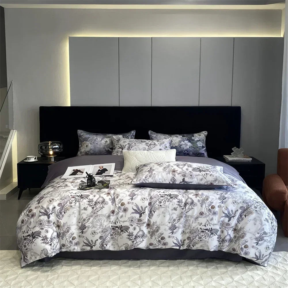 Afralia™ 1000TC Egyptian Cotton Bedding Set, Solid Color Sheets, Pillowcase, Blanket Cover, King Queen Europe Size