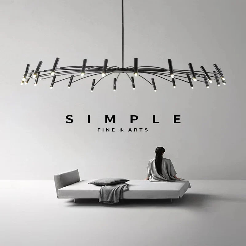 Afralia™ Nordic Black Gold G9 Ceiling Chandelier for Modern Home Décor & Lighting