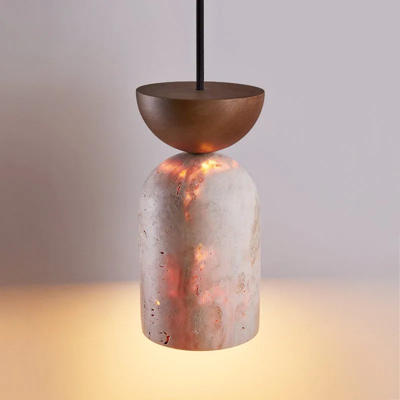 Afralia™ Wood & Stone Wire Adjustable LED Pendant Lights - Nordic Modern Living Room Cafe Luminaires