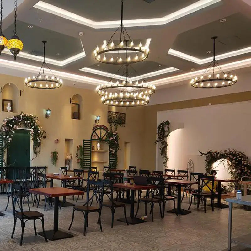 Afralia™ Vintage Iron Double Pendant Chandelier - Industrial LED Lighting for Home and Hospitality