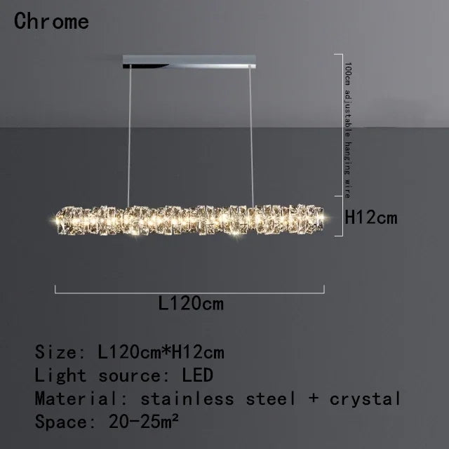 Afralia™ Crystal LED Pendant Ceiling Chandelier for Kitchen Island, Dining Room & Living Room