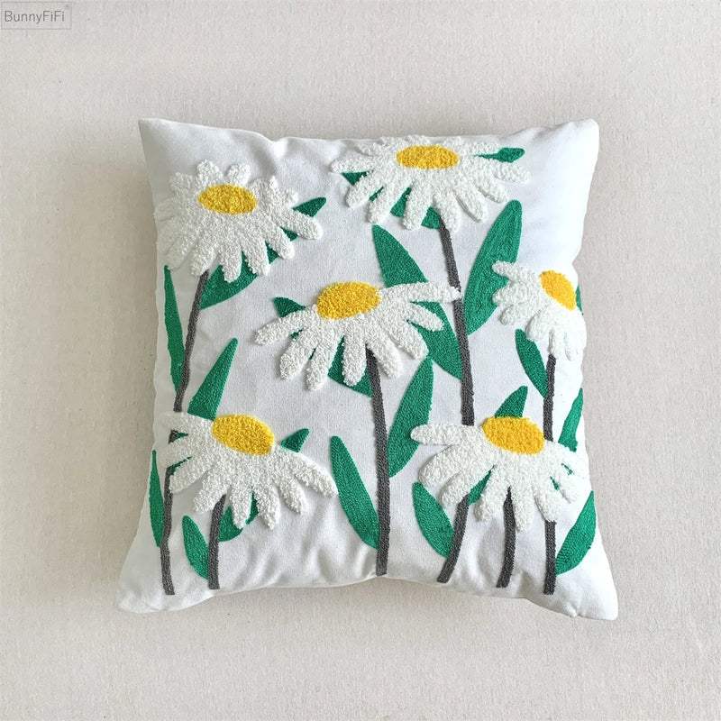 Floral Pillow Case Cushion Cover 45x45cm Afralia™ - Home Decor Living Room Cotton