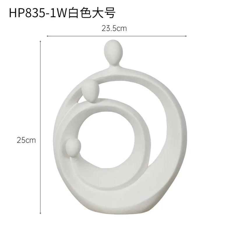 Afralia™ Abstract Family Sculpture Set Geometric Home Decoration Ornaments