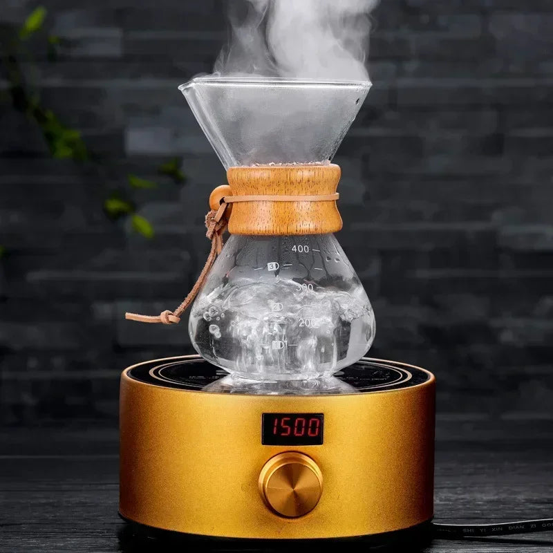Afralia™ Glass Coffee Kettle with Steel Filter Drip Brewer for Barista Pour Over