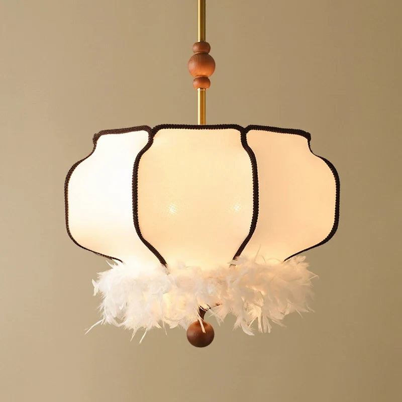 Afralia™ French Vintage Fabric Chandelier Pendant Lamp - LED Hanging Light for Home and Restaurant