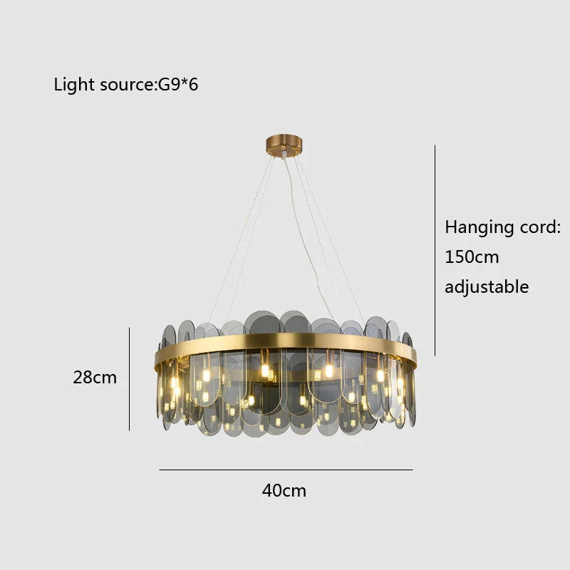 Afralia™ Glass Pendant Chandelier for Ceiling: Elegant LED Lighting for Bedroom and Home Decor
