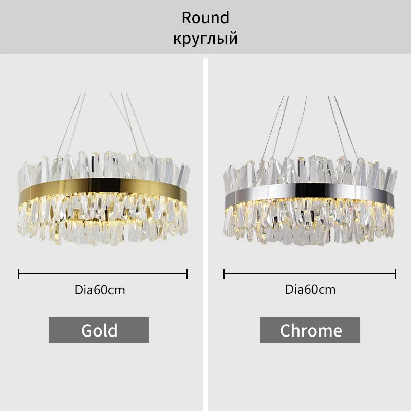 Afralia™ Crystal Chandelier: Modern LED Chrome Gold Lighting for Living Room Bedroom Kitchen