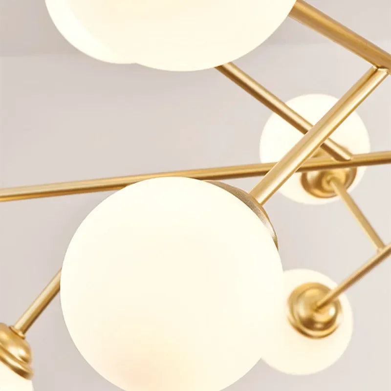 Afralia™ Glass Ball Ceiling Chandelier for Bedroom Dining Living Room Lighting