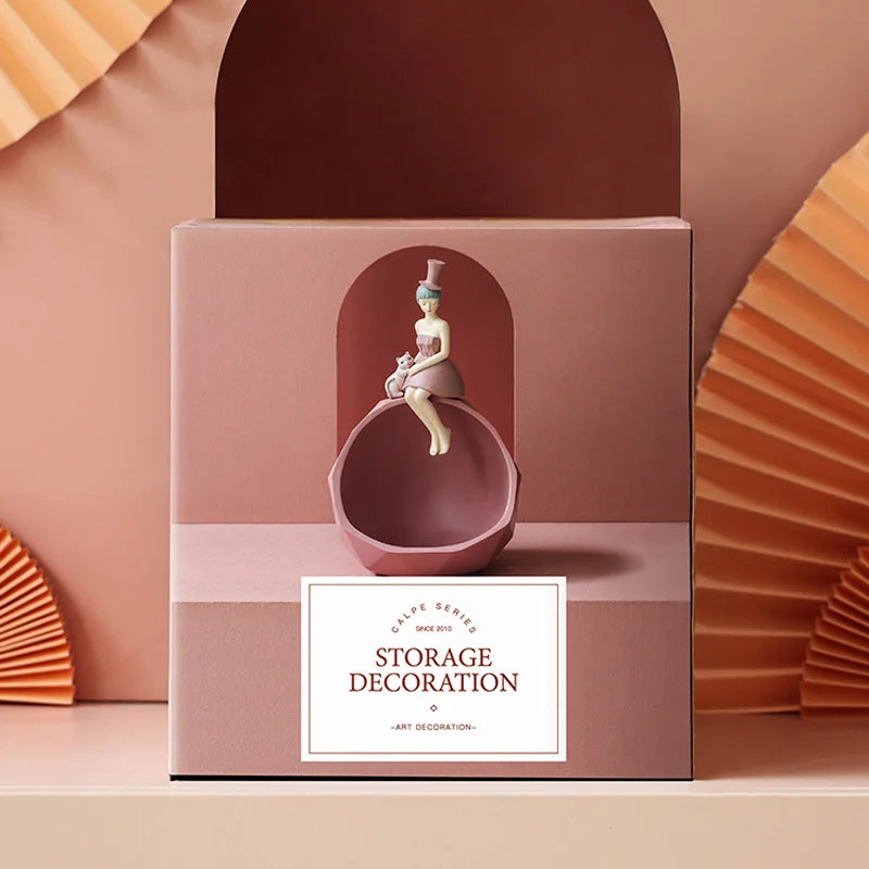 Afralia™ Elegant Woman Bust Sculpture Tray | Modern Home Decor Living Room Decorations