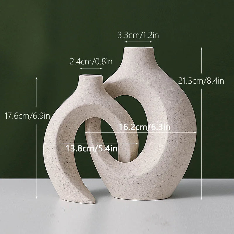 Afralia™ Nordic Ceramics Embrace Vases Set for Couple Sculpture Gift Home Decoration