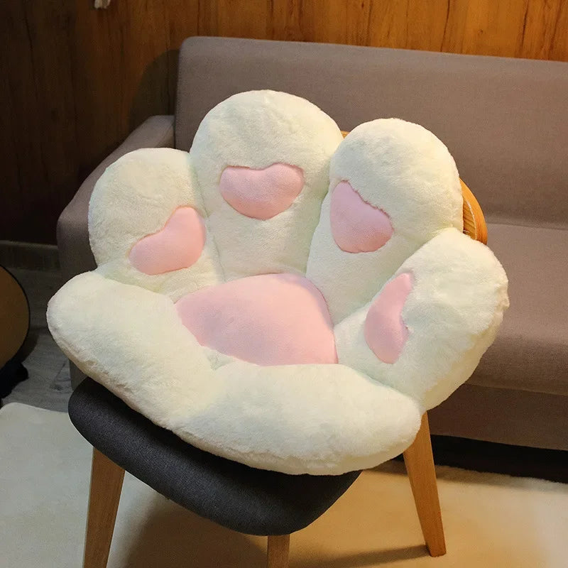 Afralia™ Soft Plush Cat Paw Seat Cushion for Comfortable Office Chair Support