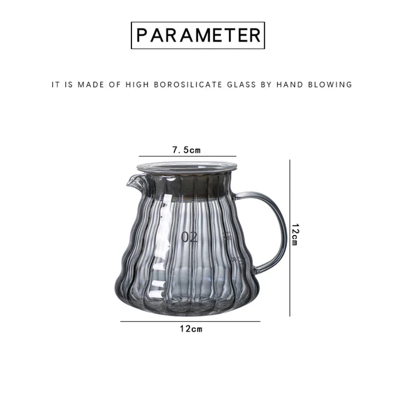 Afralia™ Glass Coffee Carafe, 600ml Pour Over Pot with Rubber Lid