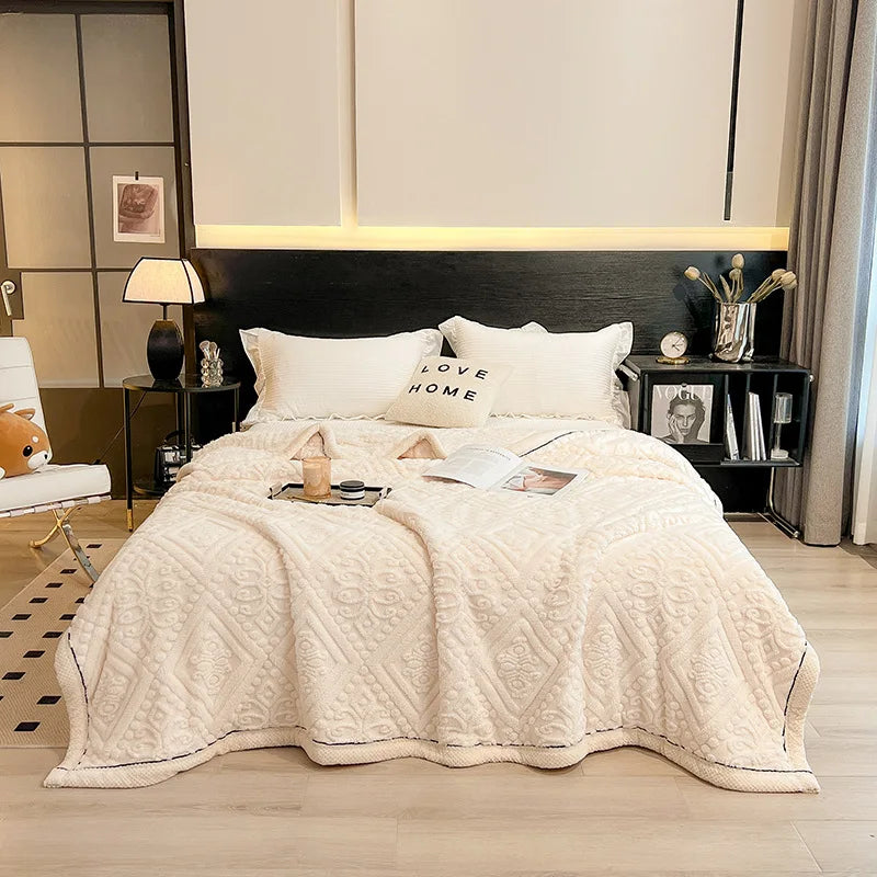 Afralia™ Soft Velvet Blanket: Thick Coral Fleece, Multi Functional Sofa Cover for Winter