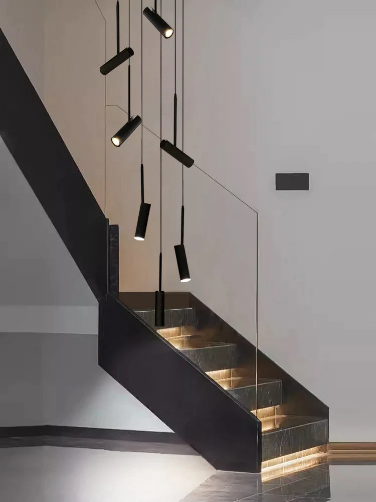 Afralia™ Nordic Chandelier: Modern Cylindrical Spotlight for Living Room, Dining Room, Staircase