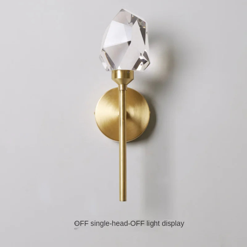 Afralia™ Crystal Gold LED Wall Sconce for Bedroom Living Room Hotel Hallway