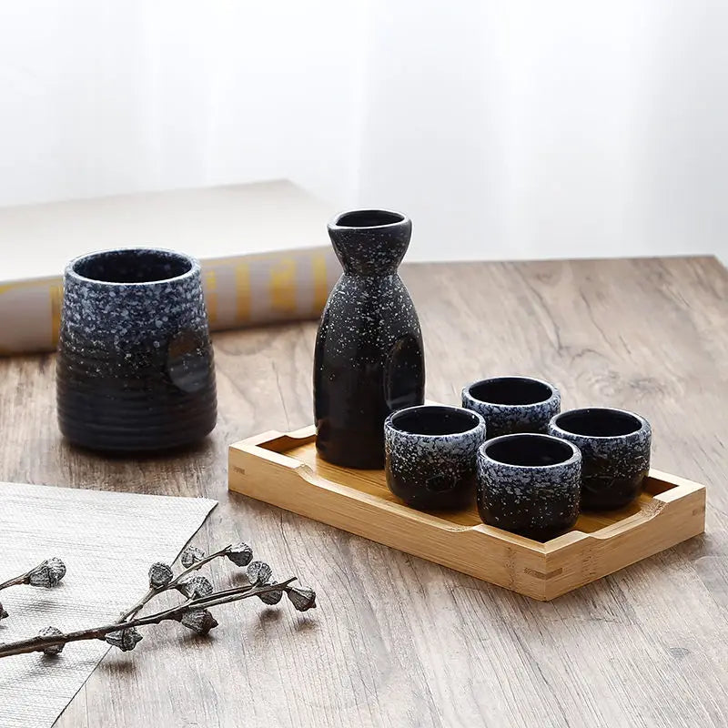 Afralia™ Ceramic Wine Sake Set with Heater and Dispenser