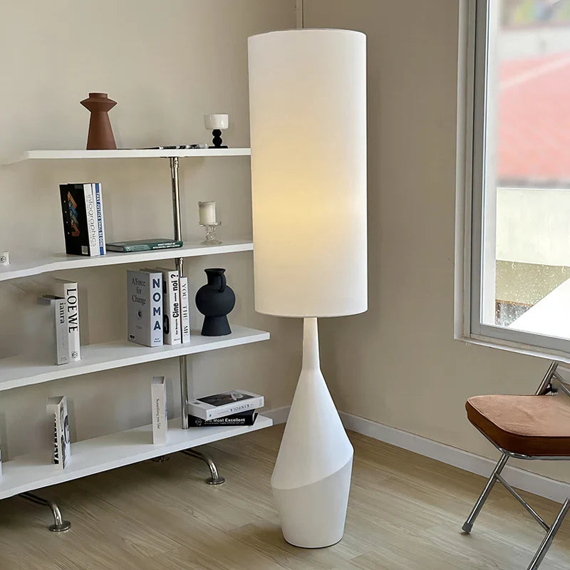 Afralia™ Cream LED Floor Lamp Nordic Minimalist Style for Living Room & Bedroom
