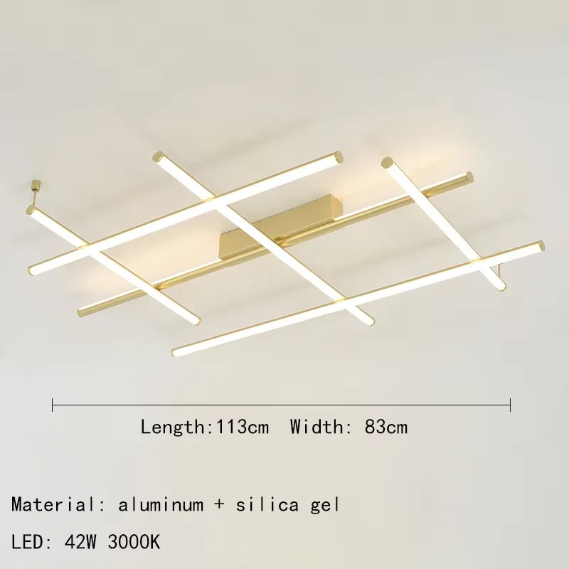 Afralia™ LED Linear Ceiling Chandelier Italian Designer Luxury Dining Room Chandelier