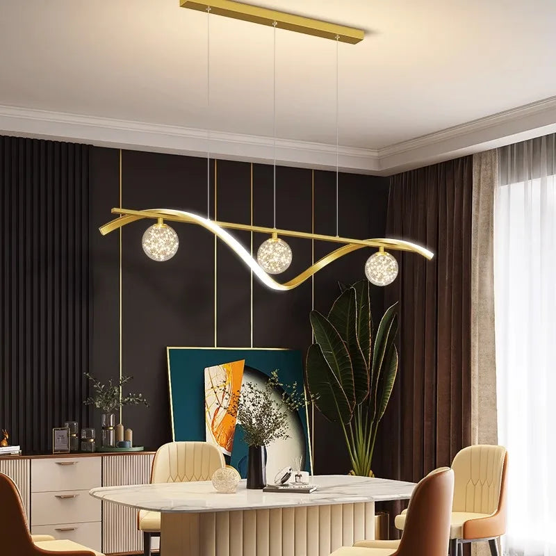 Afralia™ Modern LED Chandelier Pendant Lamp for Dining Room Interior Lighting