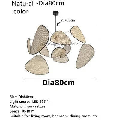 Afralia™ Black Rattan Ceiling Chandelier for Elegant Indoor Lighting