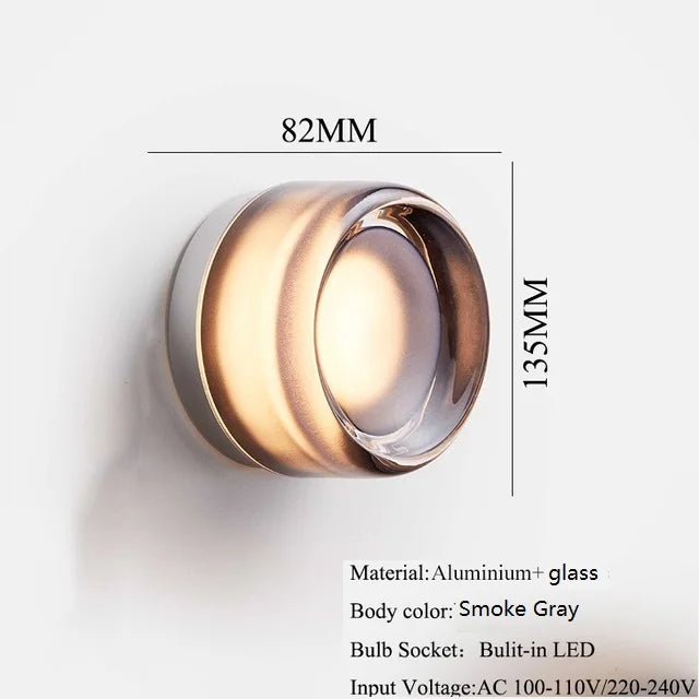 Afralia™ Moon Lamp LED Wall Lights Glass Aluminum Modern Miroir Mural
