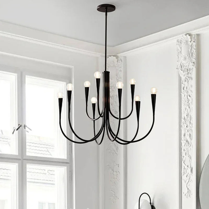 Afralia™ Gold Metal Chandelier: Modern Nordic LED Lighting for Living Room, Kitchen, Dining Room