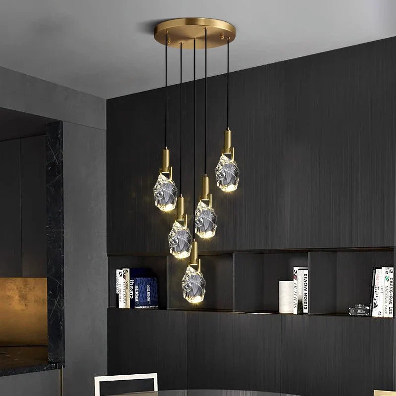 Afralia™ LED Staircase Chandeliers Pendant Light for Living Room Modern Indoor Lighting