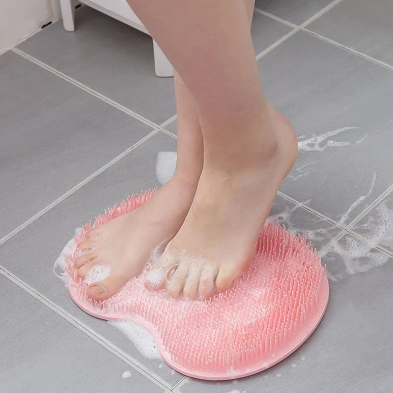 Afralia™ Silicone Shower Foot Scrubber Exfoliating Massage Brush Peeling Pad