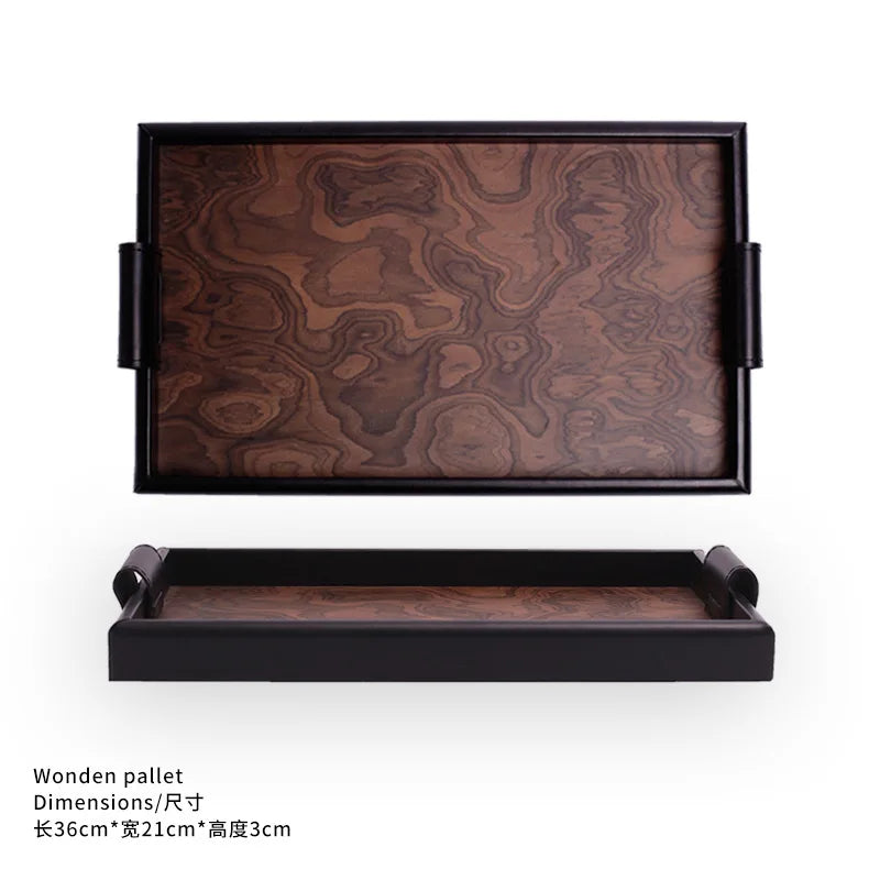 Afralia™ Wooden Tray Volcano Pattern Vintage Style Aromatherapy Jewelry Tray