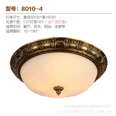 Afralia™ Classic Vintage Copper Ceiling Lamp with Round Glass Lampshade
